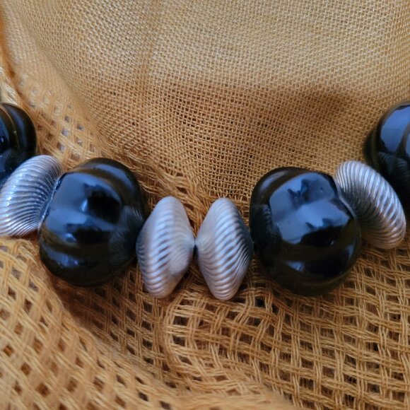 Black Onyx and Sterling silver Necklace